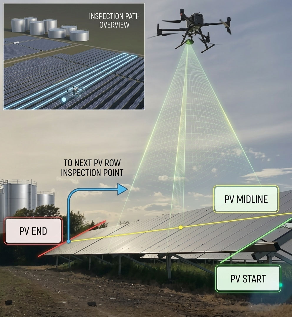AI powered drone solar panels inspection